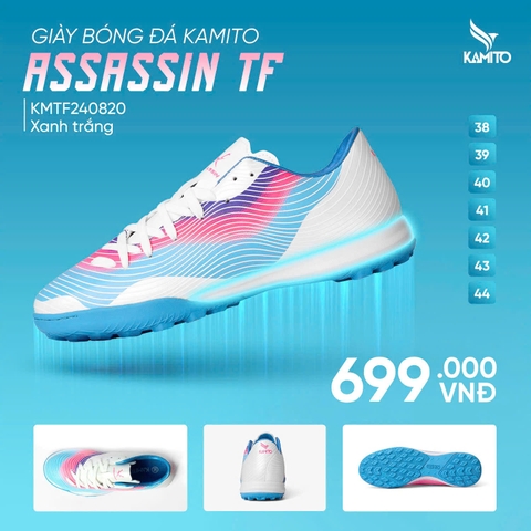 Giày Bóng Đá Kamito Assassin TF - Xanh Trắng