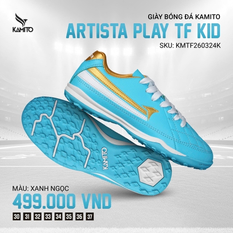 Giày Bóng Đá Trẻ Em Kamito Artista Play TF - Xanh Ngọc
