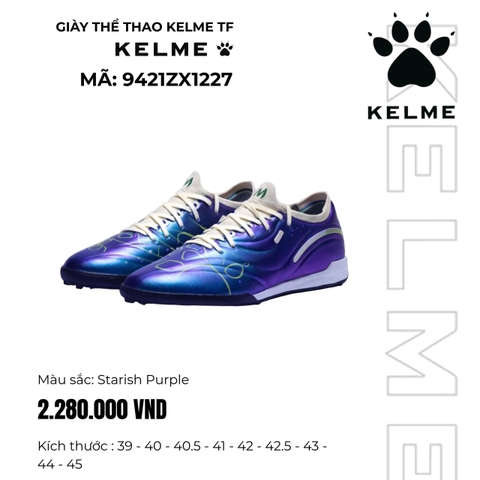 Giày Bóng Đá Kelme TF - 9421ZX1227 - Tím Ánh Kim