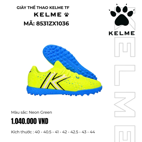 Giày Bóng Đá Kelme TF - 8531ZX1036 - Xanh Neon