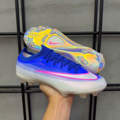 Giày Bóng Đá Mercurial Vapor 17 Elite Xanh Biển Trắng Hồng Cổ Lửng Đế Bóng HQ FG