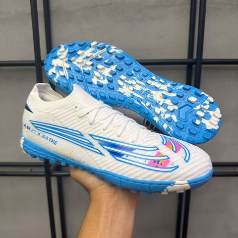 Giày Bóng Đá VN THE Mercurial Vapor 16 Elite Vẩy Sơn Trắng Xanh Hồng TF