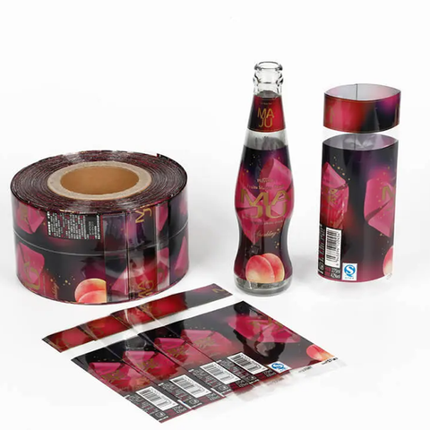 Custom Plastic Film Shrink Packaging Bottle PVC Heat Shrinking Sleeve Wrap Label beverage bottle shrink label