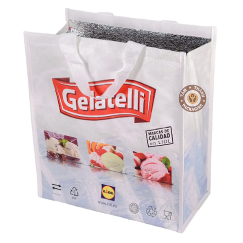 Insulated lamination hot/cold lunch bags with PP woven