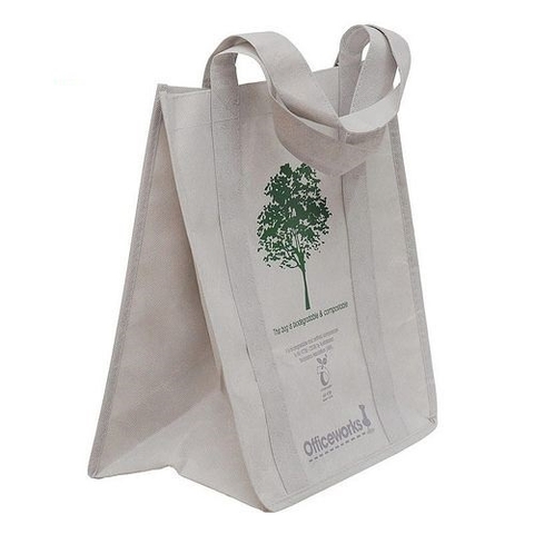 Non-woven bags with handles sewn to the bottom