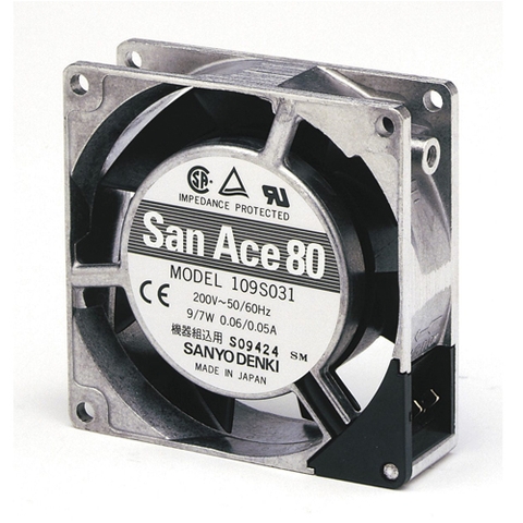 Quạt tản nhiệt Sanyo Denki thân nhôm 109S031 AC200V 0.06A 80x80x25mm