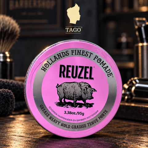 Sáp Vuốt Tóc Reuzel Pink Pomade Phù Hợp Cho Tóc Dày Cứng - Giữ nếp cao - Độ bóng vừa - Gốc dầu - Mùi Táo & Salsa