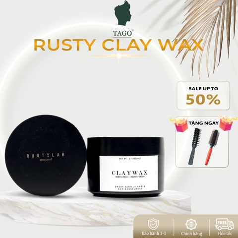 [CHÍNH HÃNG] Sáp Vuốt Tóc CLAY WAX RUSTY LAB 60gr cho Tóc Dày ,Dầu ,Cứng, Chỉa - Giữ Nếp 16h - TAGO STORE