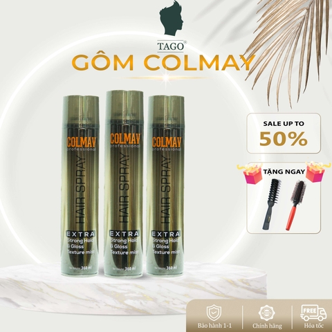 Gôm xịt tóc COLMAV Spray 360ml - Cứng Cáp, Không gây bóng.