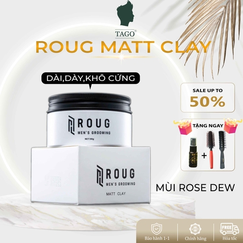 Sáp Roug Matt Clay 90g- Dành cho tóc Cứng , Dày - Giữ nếp mạnh mẽ , Mùi Hương Nam Tính | TAGO