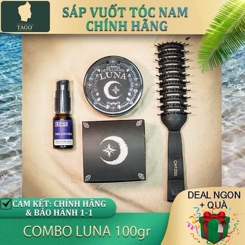 [Quà 100K] COMBO Sáp Vuốt Tóc DEVELHOPE LUNA 100GR- tặng Dưỡng Tóc + Lược - cho Tóc Dày ,Dầu ,Cứng- Giữ Nếp 16h