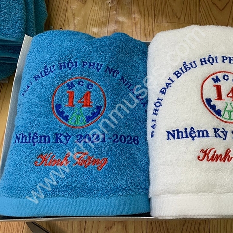 Khăn bông quà tặng thêu logo (mẫu 74)
