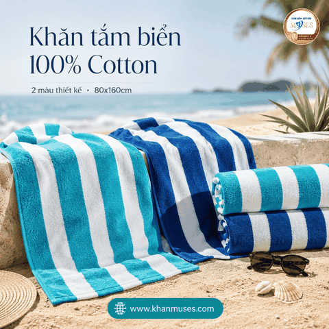(720gr) Khăn tắm biển size to 75x152cm - 100% cotton