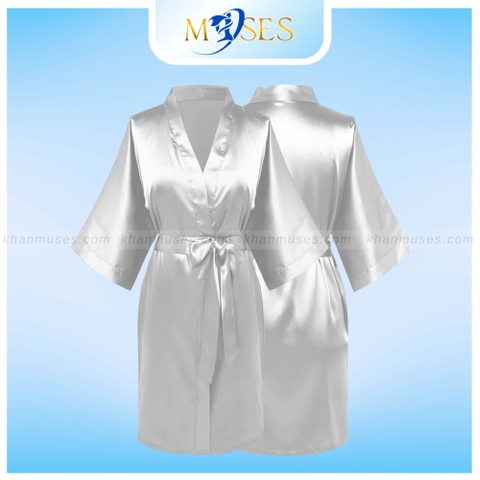 Áo choàng lụa trắng ngà - Áo choàng tắm Spa GIÁ TỐT