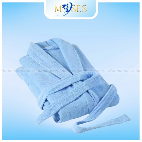 Áo choàng bông XANH DA TRỜI - Áo choàng tắm GIÁ TỐT