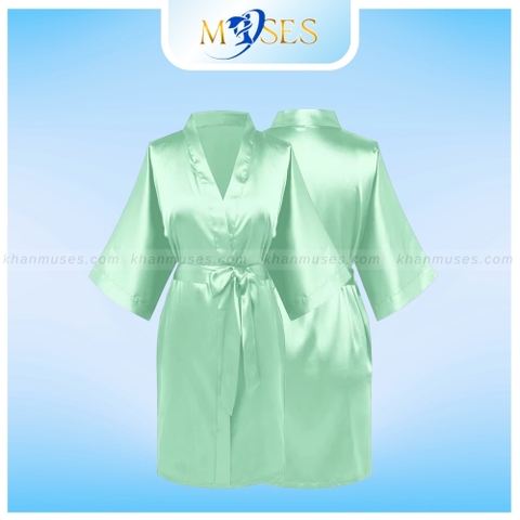 Áo choàng lụa xanh ngọc - Áo choàng tắm Spa GIÁ TỐT