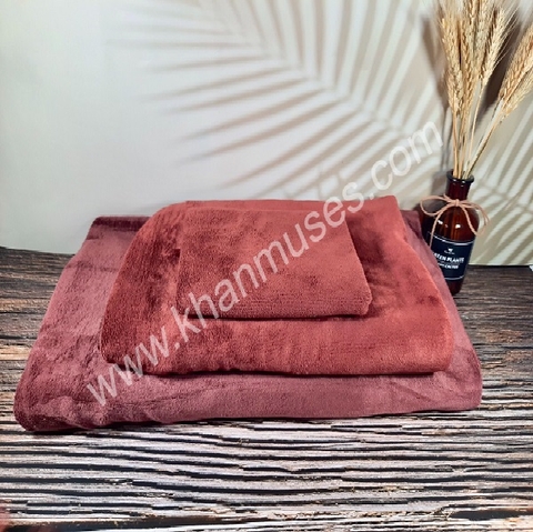 Bộ 3 khăn Spa mầu nâu