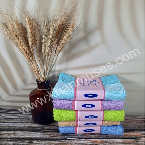COMBO bộ 5 khăn mặt sợi tre kích thước 30x50cm