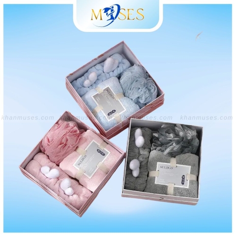 Combo Mũ chụp tóc, Bông Tắm, Băng Đô - Theo yêu cầu