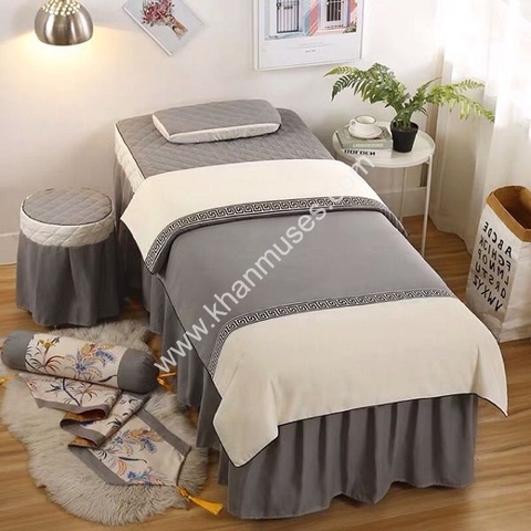 Ga phủ giường Spa cao cấp màu xám