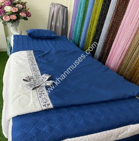 Ga trải giường Spa Trần Bông màu xanh