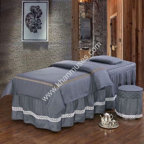 Drap giường Spa màu xám