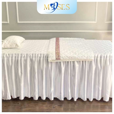 Ga trải giường Spa chần Bông - Màu trắng