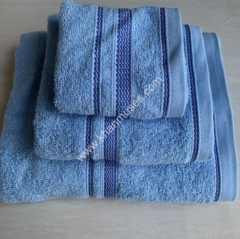 Bộ 3 khăn cotton cao cấp màu xanh Blu