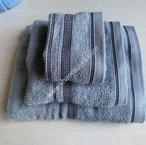 Bộ 3 khăn tắm cotton cao cấp màu xám