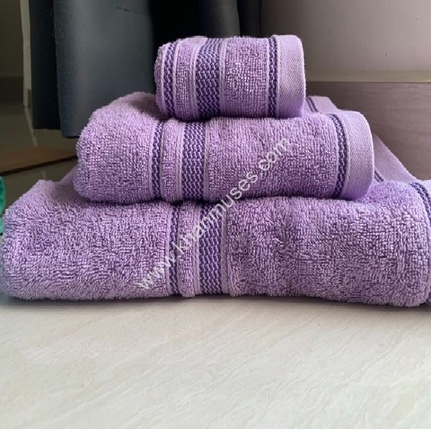 Bộ 3 khăn cotton cao cấp màu tím