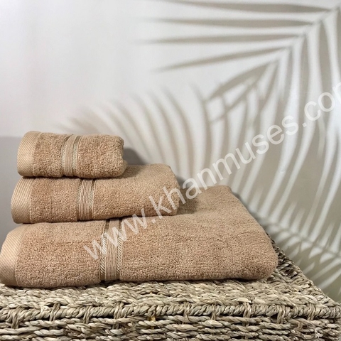 Bộ khăn cotton cao cấp màu nâu