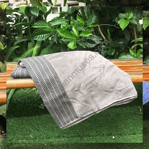 Khăn tắm cotton cao cấp màu xám