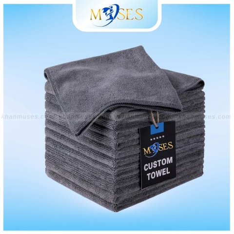 Khăn Spa chuyên dụng - Khăn microfiber GHI/XÁM