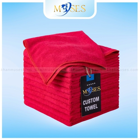 Khăn Spa chuyên dụng - Khăn microfiber màu ĐỎ