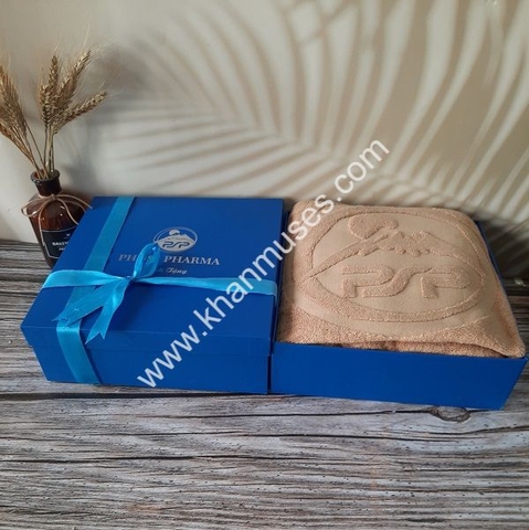 Khăn bông quà tặng cao cấp dệt logo (Mẫu 82)