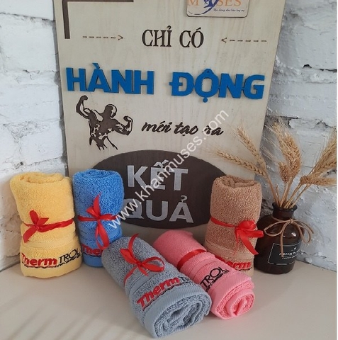 Khăn lông quà tặng giá rẻ thêu logo (Mẫu 101)