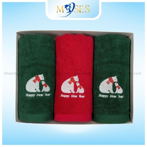 Combo Khăn quà tặng giáng sinh - Mẫu Gấu Trắng