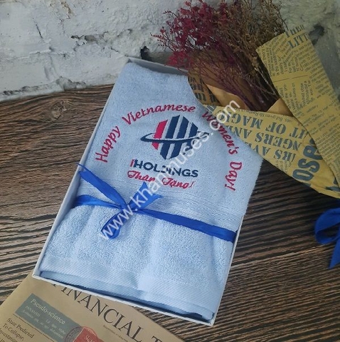 Khăn lông quà tặng giá rẻ thêu logo (Mẫu 111)