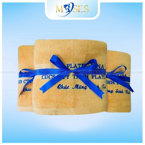 Khăn quà tặng màu VÀNG - Theo yêu cầu giá tốt