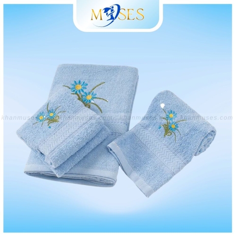 Set khăn quà tặng cotton - Nhiều màu, thêu họa tiết