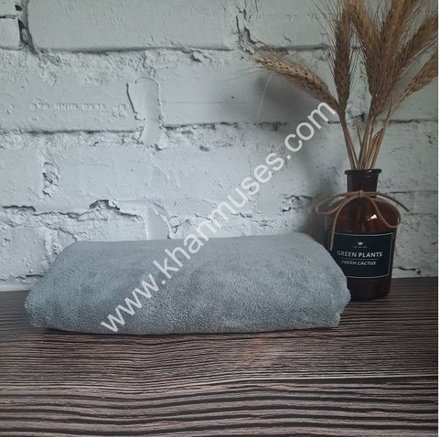 Khăn tắm siêu mềm màu xám kích thước 50x100cm