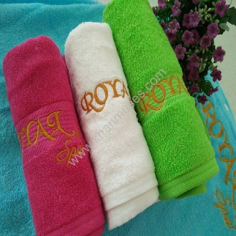 Khăn bông quà tặng giá rẻ cotton thêu logo (Mẫu 125)