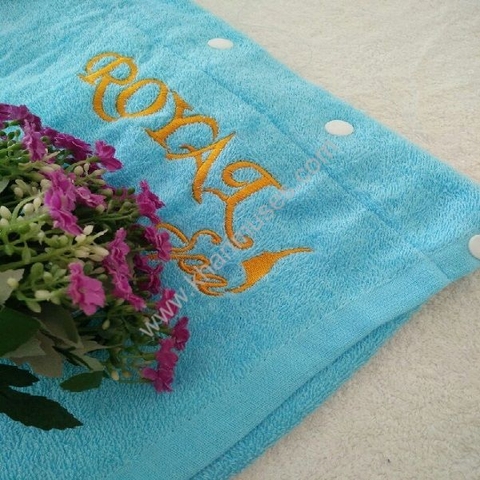 Khăn quấn đầu Spa cotton màu xanh ngọc (Mẫu 5)