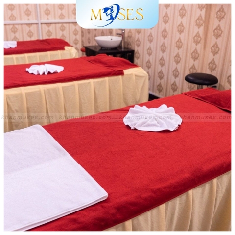 Khăn trải giường Spa chuyên dụng microfiber - Màu đỏ