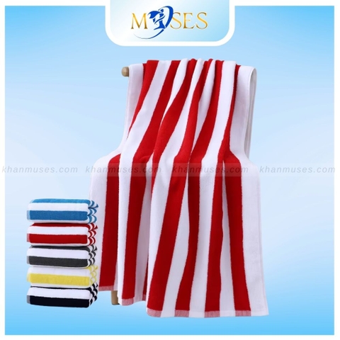 (ĐỎ) Khăn tắm biển size to 75x152cm - 100% cotton