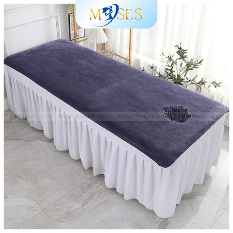 Khăn trải giường Spa chuyên dụng microfiber - Màu xám