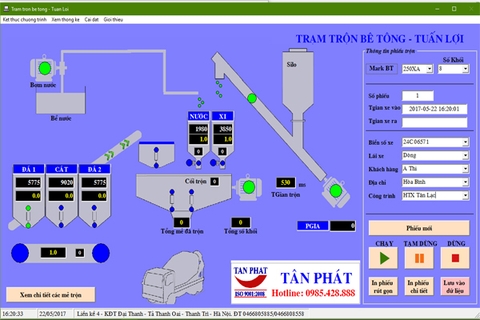 Bàn giao trạm trộn bê tông 50m3/h