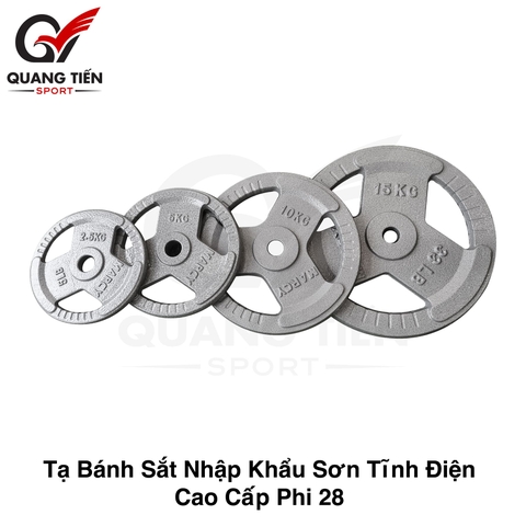 Tạ bánh sắt olympic sơn tĩnh điện cao cấp chính hãng (phi 28)