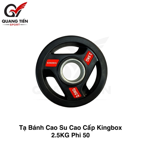 Bánh tạ đĩa chất liệu thép 2,5kg bọc cao su phi 50mm Kingbox-D