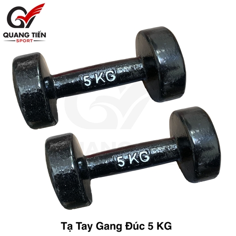 Tạ tay gang đúc liền khối 5 kg loại đẹp 2021 ( giá 1 chiếc )